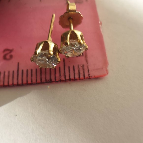 2 Carat CZ 14K Gold Stud Earrings - Picture 15 of 15